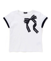 BeBe | グログランBIGリボンモチーフスムース半袖Tシャツ(80~160cm)(Tシャツ/カットソー)