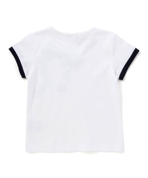 BeBe（ベベ）の「グログランBIGリボンモチーフスムース半袖Tシャツ(80~160cm)（Tシャツ/カットソー・キッズ・ネイビー/ホワイト・110cm/100cm/90cm/120cm/160cm/150cm/80ｃｍ/130cm/140cm）」の5枚目の写真