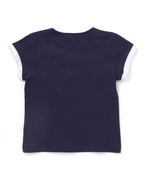BeBe（ベベ）の「グログランBIGリボンモチーフスムース半袖Tシャツ(80~160cm)（Tシャツ/カットソー・キッズ・ネイビー/ホワイト・110cm/100cm/90cm/120cm/160cm/150cm/80ｃｍ/130cm/140cm）」の7枚目の写真
