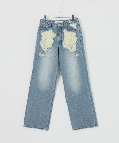 Oriens JOURNAL STANDARD(オリエンス ジャーナルスタンダード)の「ブロークンダメージデニムパンツ(デニムパンツ・レディース・ブラック/ライトブルー・36/38)」の7枚目の写真