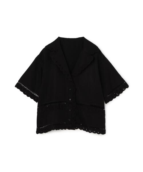 NATURAL BEAUTY BASIC(ナチュラルビューティーベーシック)の「レーストリンミングシャツ(シャツ/ブラウス・レディース・ブラック/オフホワイト・FREE)」の3枚目の写真