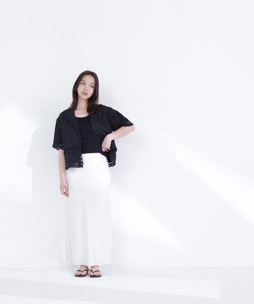 NATURAL BEAUTY BASIC(ナチュラルビューティーベーシック)の「レーストリンミングシャツ(シャツ/ブラウス・レディース・ブラック/オフホワイト・FREE)」の22枚目の写真