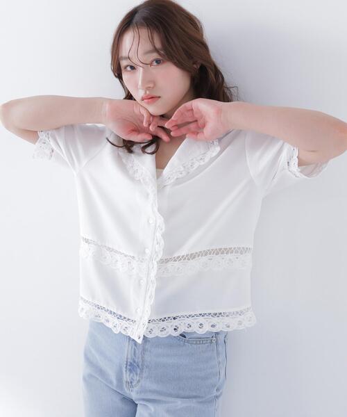 NATURAL BEAUTY BASIC(ナチュラルビューティーベーシック)の「レーストリンミングシャツ(シャツ/ブラウス・レディース・ブラック/オフホワイト・FREE)」の18枚目の写真