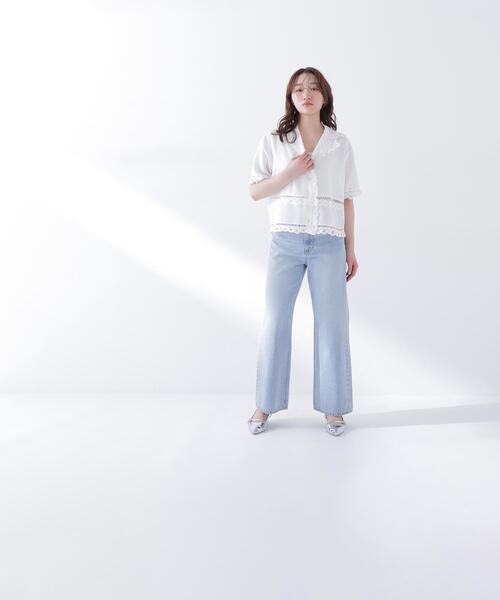 NATURAL BEAUTY BASIC(ナチュラルビューティーベーシック)の「レーストリンミングシャツ(シャツ/ブラウス・レディース・ブラック/オフホワイト・FREE)」の21枚目の写真