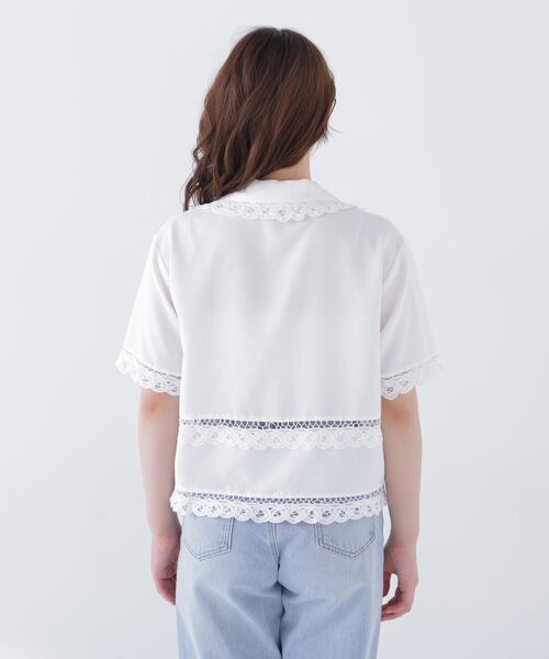 NATURAL BEAUTY BASIC(ナチュラルビューティーベーシック)の「レーストリンミングシャツ(シャツ/ブラウス・レディース・ブラック/オフホワイト・FREE)」の14枚目の写真