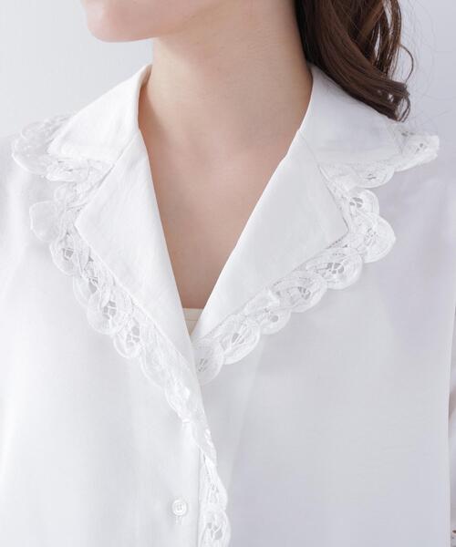 NATURAL BEAUTY BASIC(ナチュラルビューティーベーシック)の「レーストリンミングシャツ(シャツ/ブラウス・レディース・ブラック/オフホワイト・FREE)」の15枚目の写真