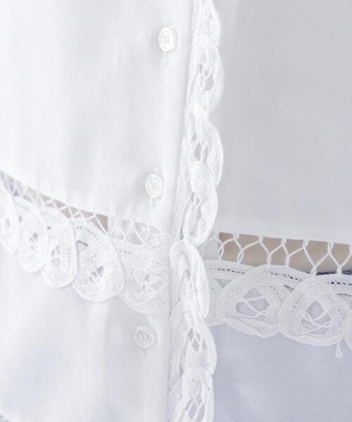 NATURAL BEAUTY BASIC(ナチュラルビューティーベーシック)の「レーストリンミングシャツ(シャツ/ブラウス・レディース・ブラック/オフホワイト・FREE)」の8枚目の写真