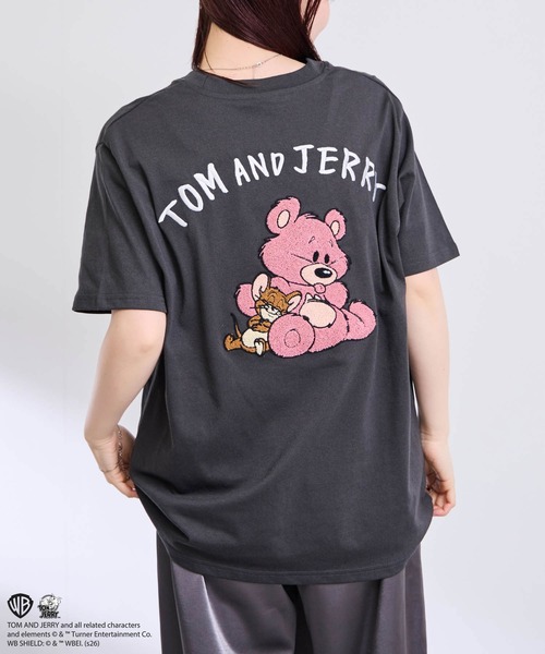 Tom&Jerry(トムアンドジェリー)の「【TOM&JERRY/トムアンドジェリー 】サガラ刺繍 バックデザイン クルーネック 半袖Tシャツ(Tシャツ/カットソー・メンズ・ブルーグリーン/グレイッシュベージュ/オフホワイト/スミクロ・S/M/L/XL)」の1枚目の写真