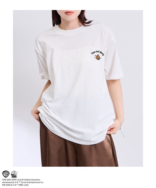 Tom&Jerry(トムアンドジェリー)の「【TOM&JERRY/トムアンドジェリー 】サガラ刺繍 バックデザイン クルーネック 半袖Tシャツ(Tシャツ/カットソー・メンズ・ブルーグリーン/グレイッシュベージュ/オフホワイト/スミクロ・S/M/L/XL)」の5枚目の写真