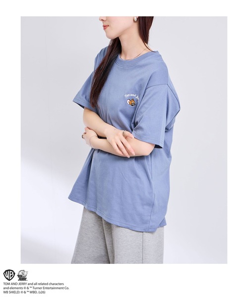 Tom&Jerry(トムアンドジェリー)の「【TOM&JERRY/トムアンドジェリー 】サガラ刺繍 バックデザイン クルーネック 半袖Tシャツ(Tシャツ/カットソー・メンズ・ブルーグリーン/グレイッシュベージュ/オフホワイト/スミクロ・S/M/L/XL)」の14枚目の写真