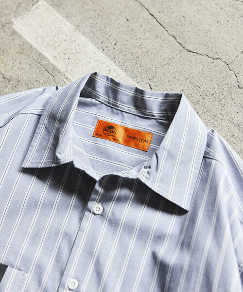 RED KAP（レッドキャップ）の「RED KAP/レッドキャップ 別注 ブロード レジメントストライプ クロップド丈 ワークシャツ（シャツ/ブラウス・メンズ・グレー/サックスブルー/ブラック・MEDIUM/LARGE）」の6枚目の写真