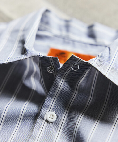 RED KAP（レッドキャップ）の「RED KAP/レッドキャップ 別注 ブロード レジメントストライプ クロップド丈 ワークシャツ（シャツ/ブラウス・メンズ・グレー/サックスブルー/ブラック・MEDIUM/LARGE）」の7枚目の写真