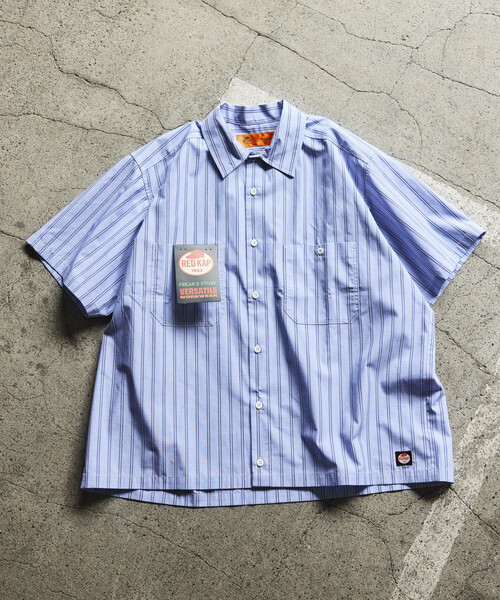 RED KAP（レッドキャップ）の「RED KAP/レッドキャップ 別注 ブロード レジメントストライプ クロップド丈 ワークシャツ（シャツ/ブラウス・メンズ・グレー/サックスブルー/ブラック・MEDIUM/LARGE）」の14枚目の写真