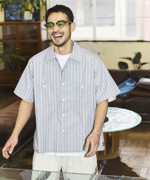 RED KAP（レッドキャップ）の「RED KAP/レッドキャップ 別注 ブロード レジメントストライプ クロップド丈 ワークシャツ（シャツ/ブラウス・メンズ・グレー/サックスブルー/ブラック・MEDIUM/LARGE）」の20枚目の写真