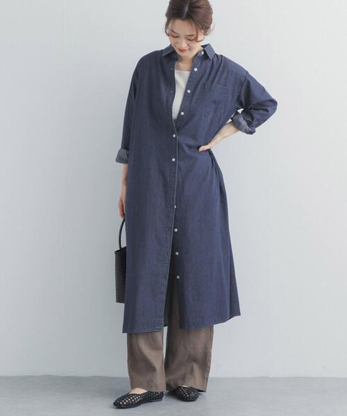 URBAN RESEARCH DOORS(アーバンリサーチドアーズ)の「ライトコットンデニムシャツワンピース(ワンピース・レディース・ライトインディゴブルー/インディゴブルー・FREE)」の12枚目の写真