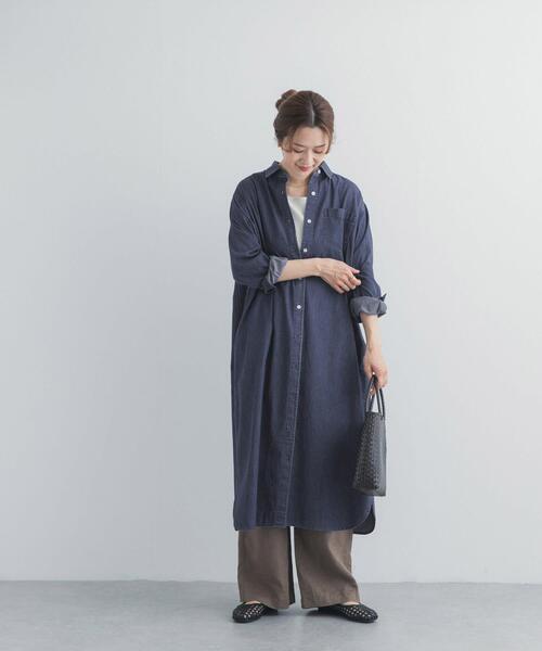 URBAN RESEARCH DOORS(アーバンリサーチドアーズ)の「ライトコットンデニムシャツワンピース(ワンピース・レディース・ライトインディゴブルー/インディゴブルー・FREE)」の16枚目の写真