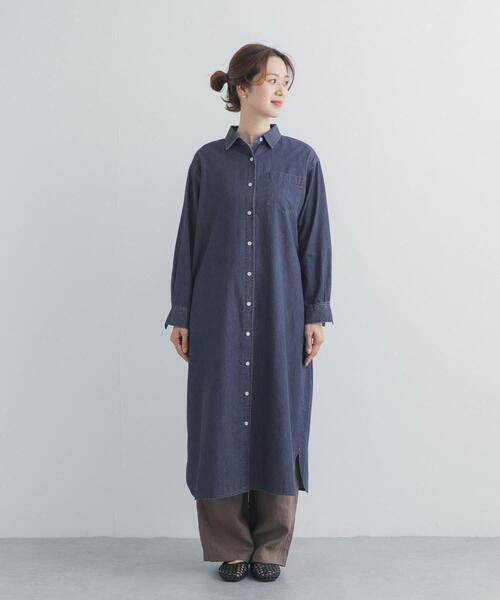 URBAN RESEARCH DOORS(アーバンリサーチドアーズ)の「ライトコットンデニムシャツワンピース(ワンピース・レディース・ライトインディゴブルー/インディゴブルー・FREE)」の19枚目の写真