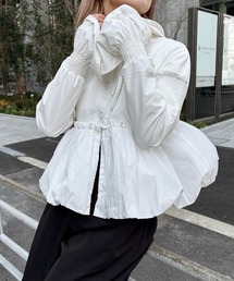 ISOOK（アイスー）の「UVカットペプラムフーディ (comochi original) / UVパーカー 紫外線カット フード付き ペプラムトップス（パーカー）」