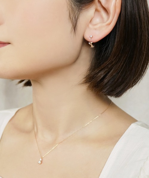 TAKE-UP（テイクアップ）の「K10 おねだりネコ　スイングピアス（ピアス（両耳用）・レディース・ピンクゴールド・FREE）」の4枚目の写真