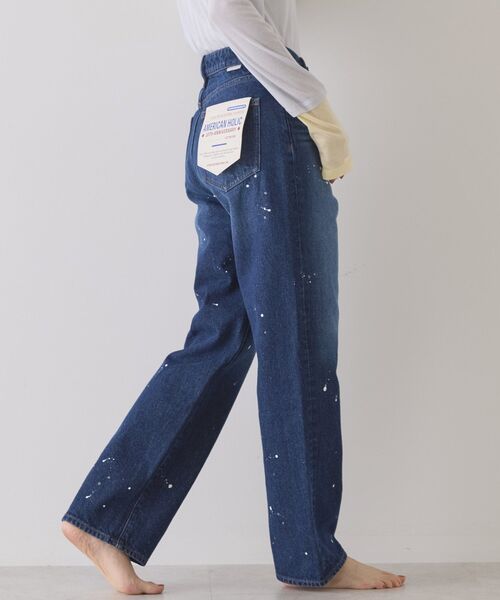 AMERICAN HOLIC（アメリカンホリック）の「ルーズストレートペイントデニム（デニムパンツ・レディース・インディゴブルー/ライトインディゴブルー/ホワイト・M/S/L）」の6枚目の写真