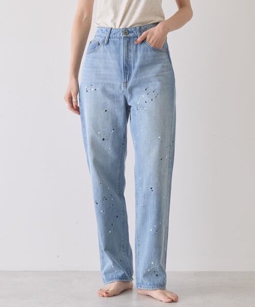 AMERICAN HOLIC(アメリカンホリック)の「ルーズストレートペイントデニム(デニムパンツ・レディース・インディゴブルー/ライトインディゴブルー/ホワイト・M/S/L)」の15枚目の写真