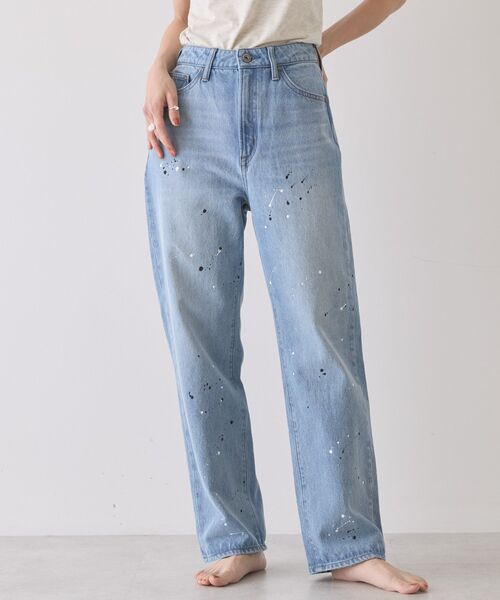 AMERICAN HOLIC(アメリカンホリック)の「ルーズストレートペイントデニム(デニムパンツ・レディース・インディゴブルー/ライトインディゴブルー/ホワイト・M/S/L)」の16枚目の写真