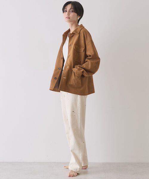 AMERICAN HOLIC（アメリカンホリック）の「ルーズストレートペイントデニム（デニムパンツ・レディース・インディゴブルー/ライトインディゴブルー/ホワイト・M/S/L）」の13枚目の写真