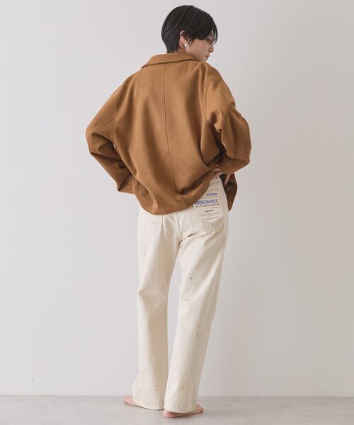 AMERICAN HOLIC（アメリカンホリック）の「ルーズストレートペイントデニム（デニムパンツ・レディース・インディゴブルー/ライトインディゴブルー/ホワイト・M/S/L）」の14枚目の写真