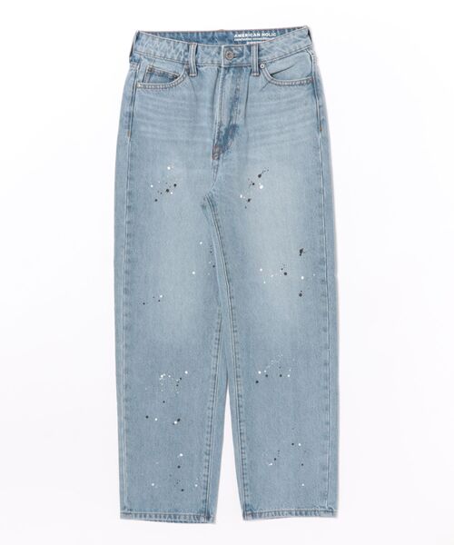 AMERICAN HOLIC（アメリカンホリック）の「ルーズストレートペイントデニム（デニムパンツ・レディース・インディゴブルー/ライトインディゴブルー/ホワイト・M/S/L）」の4枚目の写真
