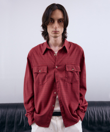NUAKLE（ヌアクル）の「(m) アーカイブチェックシャツ_レッド（シャツ/ブラウス）」