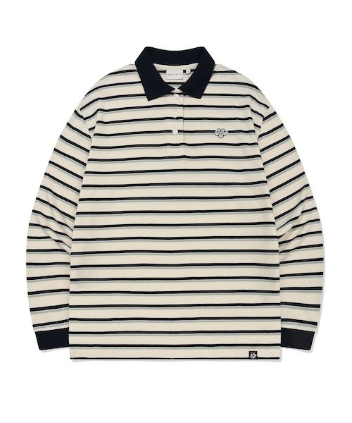 Wacky WiLLy(ワッキーウィリー)の「WOMEN'S RUGBY STRIPED LONG SLEEVE(Tシャツ/カットソー・レディース・ブルー/ネイビー・FREE)」の1枚目の写真