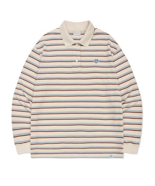 Wacky WiLLy(ワッキーウィリー)の「WOMEN'S RUGBY STRIPED LONG SLEEVE(Tシャツ/カットソー・レディース・ブルー/ネイビー・FREE)」の2枚目の写真