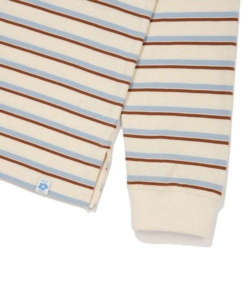 Wacky WiLLy(ワッキーウィリー)の「WOMEN'S RUGBY STRIPED LONG SLEEVE(Tシャツ/カットソー・レディース・ブルー/ネイビー・FREE)」の3枚目の写真