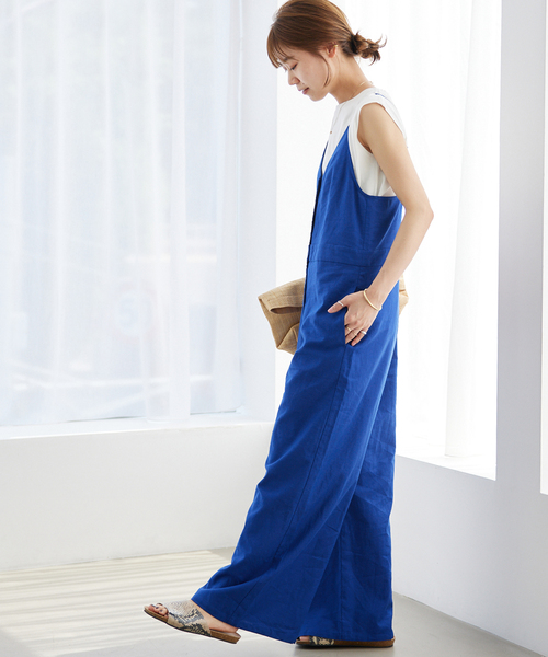 JOURNAL STANDARD relume（ジャーナルスタンダード　レリューム）の「《WEB限定追加/2枚セット》手洗い可 / タンクトップ付きキャミサロペット（サロペット/オーバーオール・レディース・ブルー/ブラック・FREE）」の10枚目の写真