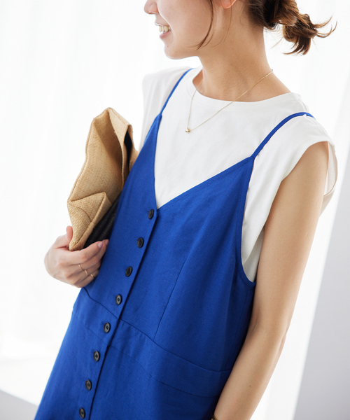 JOURNAL STANDARD relume（ジャーナルスタンダード　レリューム）の「《WEB限定追加/2枚セット》手洗い可 / タンクトップ付きキャミサロペット（サロペット/オーバーオール・レディース・ブルー/ブラック・FREE）」の13枚目の写真