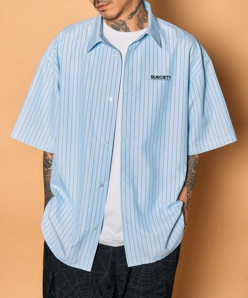 Subciety(サブサエティ)の「Stripe shirt(シャツ/ブラウス・メンズ・ブルー/イエロー/ブラック/ホワイト・SMALL/X-LARGE/LARGE/MEDIUM)」の3枚目の写真