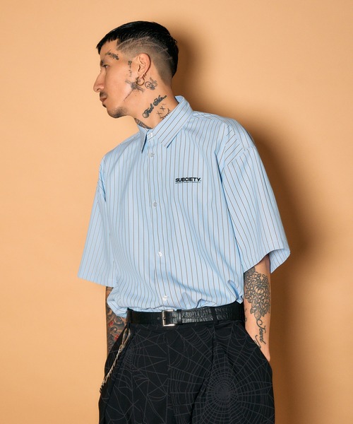 Subciety(サブサエティ)の「Stripe shirt(シャツ/ブラウス・メンズ・ブルー/イエロー/ブラック/ホワイト・SMALL/X-LARGE/LARGE/MEDIUM)」の15枚目の写真