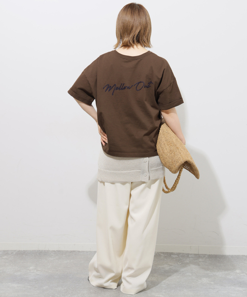 JOURNAL STANDARD relume(ジャーナルスタンダード レリューム)の「《追加》刺繍ロゴハーフスリーブT(Tシャツ/カットソー・レディース・グレー/ブラウン/ホワイト・FREE)」の10枚目の写真