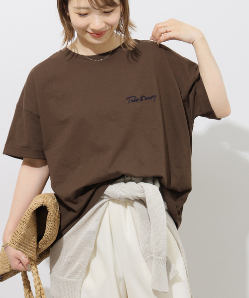 JOURNAL STANDARD relume(ジャーナルスタンダード レリューム)の「《追加》刺繍ロゴハーフスリーブT(Tシャツ/カットソー・レディース・グレー/ブラウン/ホワイト・FREE)」の11枚目の写真