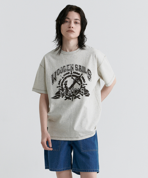MAGOODGAN（メックウッドガン）の「スウェグバー3592 アンカー オーバーサイズ オートミール 半袖Tシャツ（Tシャツ/カットソー・レディース・その他・SMALL/MEDIUM/LARGE/X-LARGE）」の2枚目の写真