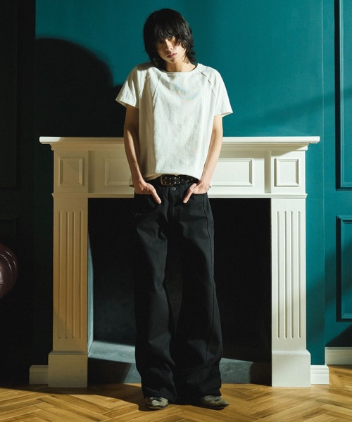 Camphor wood(カンファーウッド)の「RAGLAN SEAM SLUB JUST TEE / ラグランシームスラブTシャツ(Tシャツ/カットソー・メンズ・ブラック/ホワイト・LARGE/MEDIUM/SMALL)」の10枚目の写真