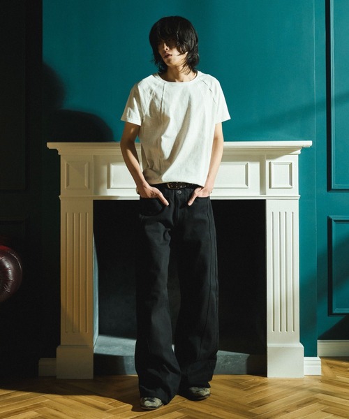Camphor wood(カンファーウッド)の「RAGLAN SEAM SLUB JUST TEE / ラグランシームスラブTシャツ(Tシャツ/カットソー・メンズ・ブラック/ホワイト・LARGE/MEDIUM/SMALL)」の11枚目の写真