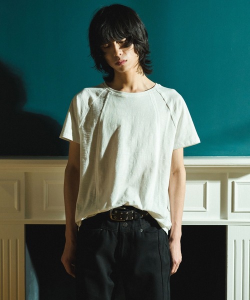 Camphor wood(カンファーウッド)の「RAGLAN SEAM SLUB JUST TEE / ラグランシームスラブTシャツ(Tシャツ/カットソー・メンズ・ブラック/ホワイト・LARGE/MEDIUM/SMALL)」の15枚目の写真