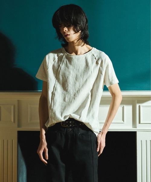 Camphor wood(カンファーウッド)の「RAGLAN SEAM SLUB JUST TEE / ラグランシームスラブTシャツ(Tシャツ/カットソー・メンズ・ブラック/ホワイト・LARGE/MEDIUM/SMALL)」の16枚目の写真