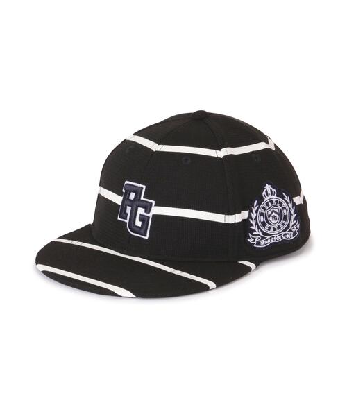 PEARLY GATES(パーリーゲイツ)の「【PEARLY GATES】ボーダー柄フラットブリムCAP(キャップ・レディース・ホワイト系その他/ダークインディゴブルー・FREE)」の2枚目の写真