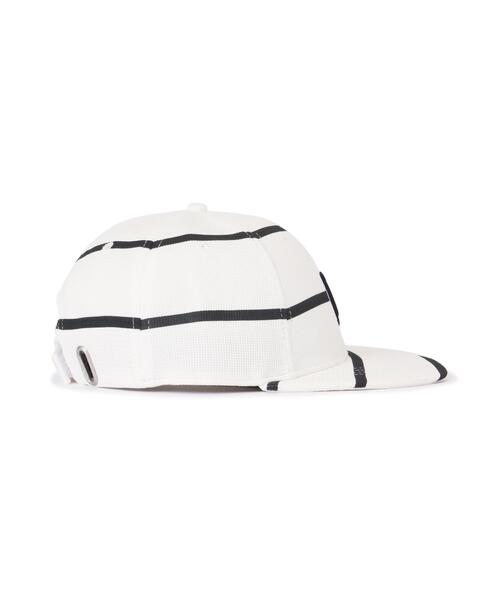 PEARLY GATES(パーリーゲイツ)の「【PEARLY GATES】ボーダー柄フラットブリムCAP(キャップ・レディース・ホワイト系その他/ダークインディゴブルー・FREE)」の5枚目の写真