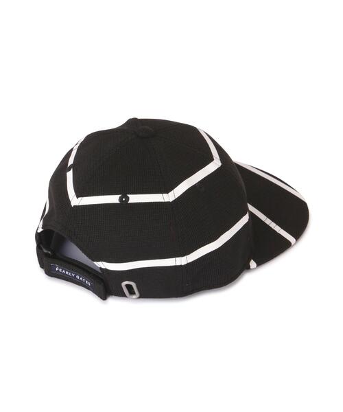 PEARLY GATES(パーリーゲイツ)の「【PEARLY GATES】ボーダー柄フラットブリムCAP(キャップ・レディース・ホワイト系その他/ダークインディゴブルー・FREE)」の6枚目の写真