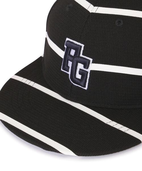 PEARLY GATES(パーリーゲイツ)の「【PEARLY GATES】ボーダー柄フラットブリムCAP(キャップ・レディース・ホワイト系その他/ダークインディゴブルー・FREE)」の9枚目の写真