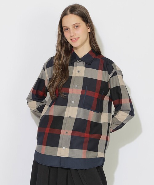 CB CRESTBRIDGE(シービークレストブリッジ)の「クレストブリッジチェックトリムシャツ(シャツ/ブラウス・レディース・ブルー系その他7/ベージュ系その他3・2/1)」の3枚目の写真