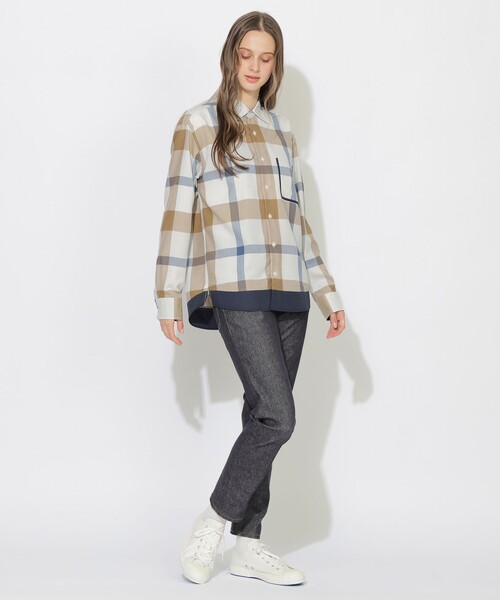 CB CRESTBRIDGE(シービークレストブリッジ)の「クレストブリッジチェックトリムシャツ(シャツ/ブラウス・レディース・ブルー系その他7/ベージュ系その他3・2/1)」の12枚目の写真